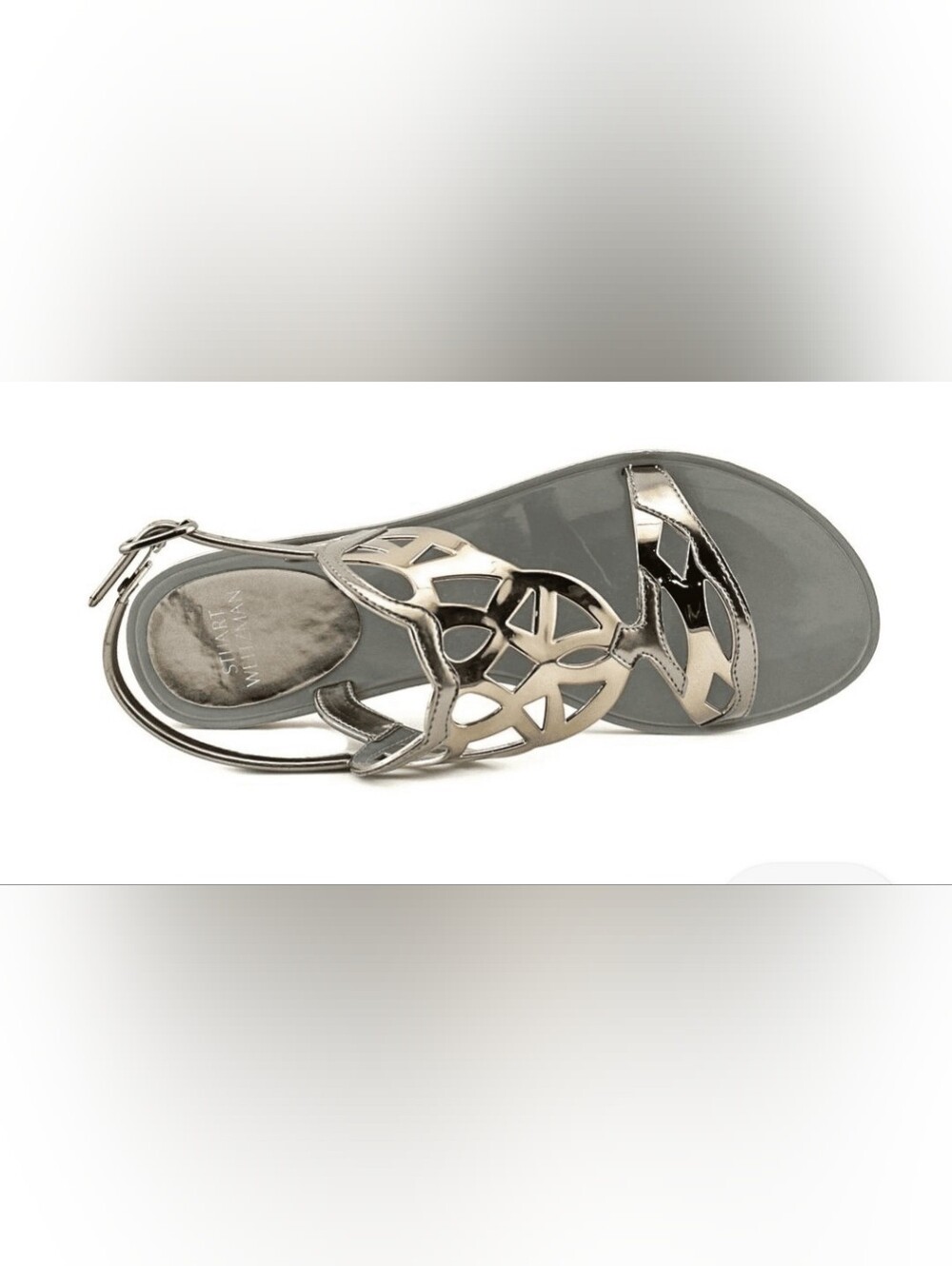 STUART WEITZMAN Gelfisher Laser-Cut Jelly Sandals In Graphite Size 8 - Picture 10 of 13